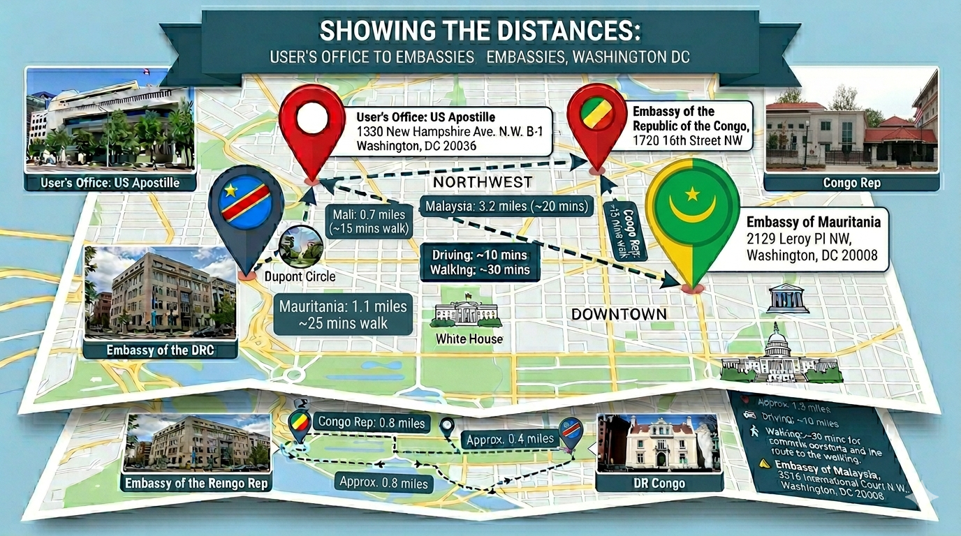 Map of Mauritania Embassy Legalization & Authentication Services